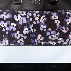 Kate Spade Black and Blue Floral Tote